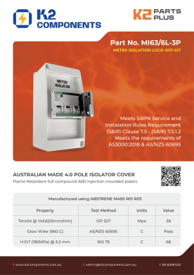 Meter Isolator Lock-off Kit MI63/6L-3P